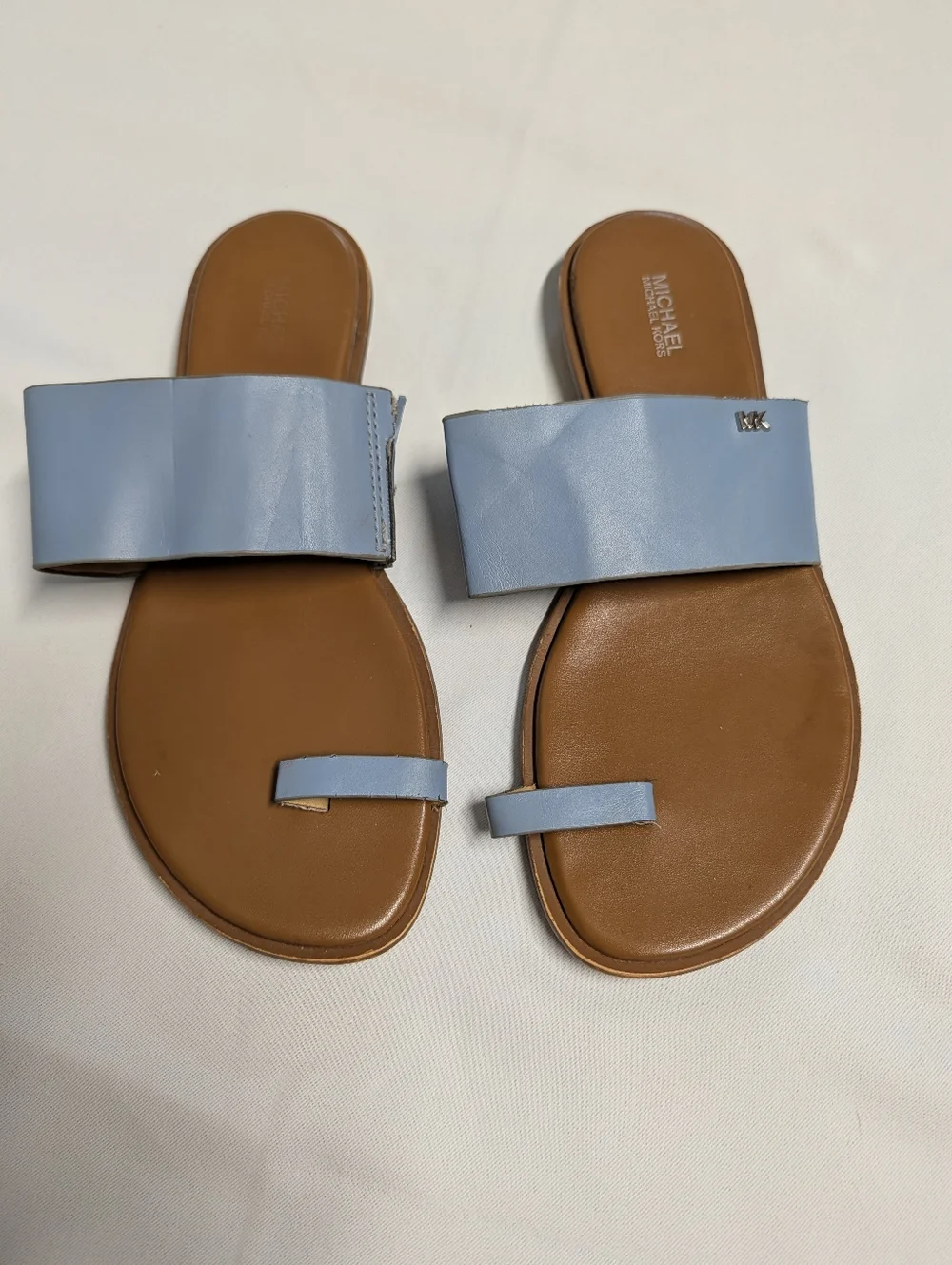 Michael Kors August Blue Slide Sandals for Women Size 10
